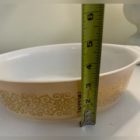 Vtg PYREX #045 Beige Bramble Casserole Dish W/Lid Gold Scroll 2.5 Quart Ovenware - Picture 14 of 15